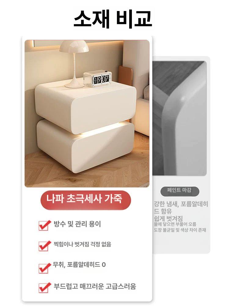 서랍형 침대옆선반 원목 미니 수납장 화이트 서랍장 협탁 미니협탁 틈새 침대 인테리어 - 상세 이미지 4