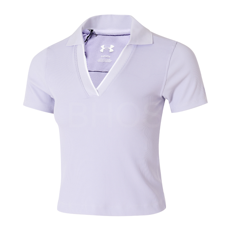 언더아머 UA Premier Rib SS Polo 연보라 여성