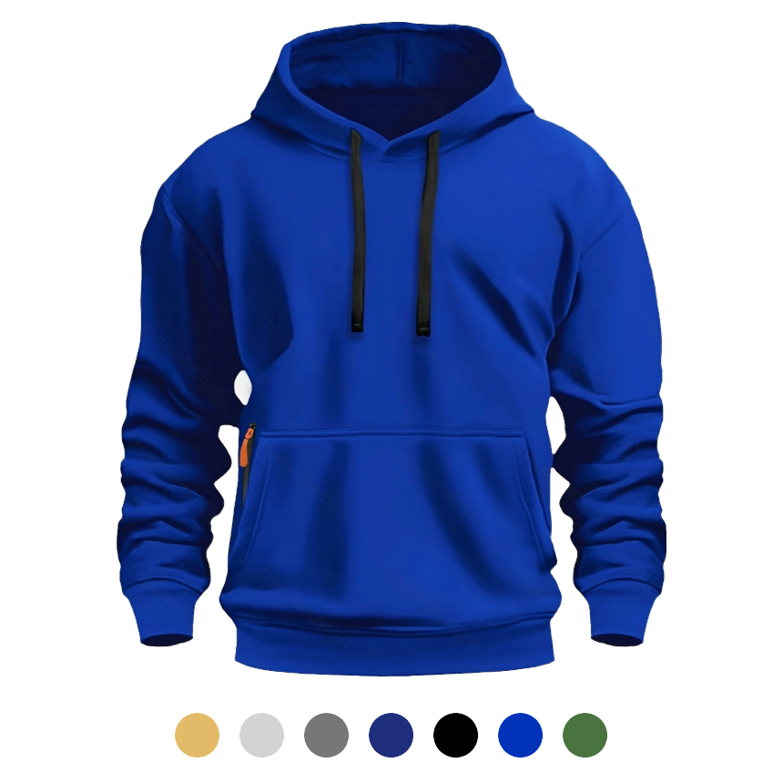 유니바운드 지퍼형 기모후드티 단체복 오버핏 캐주얼룩 루즈핏 커플티 - 카키