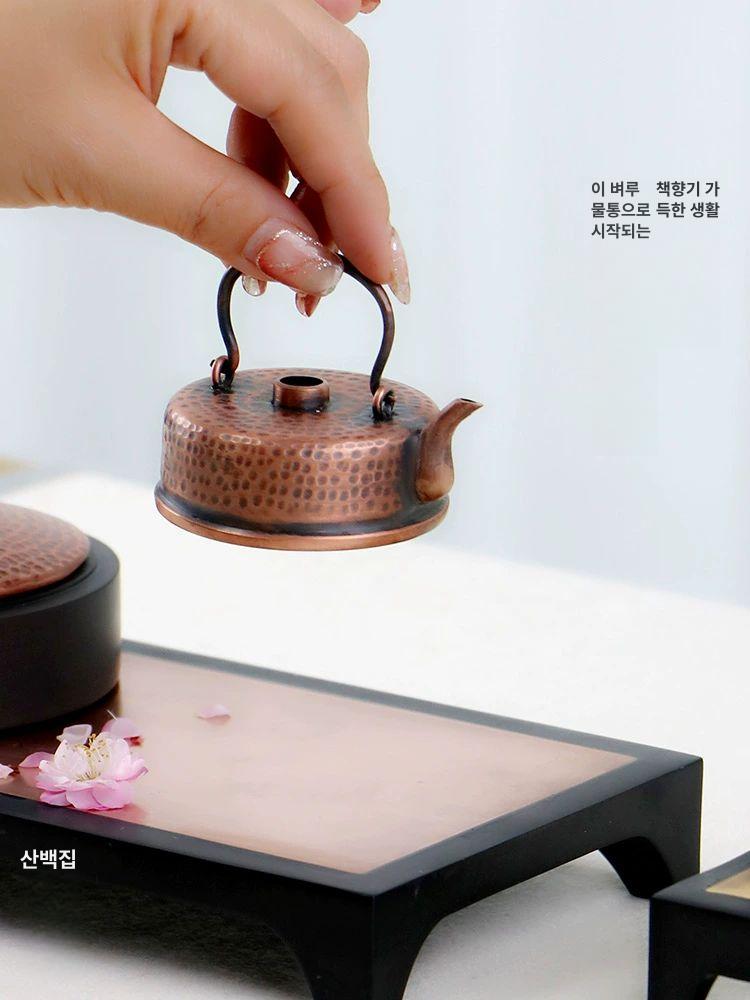 황동 연적 서예 빈티지 물통 이상 전통차 모조 주전자 미니 용품 엔틱 행운 문방 문방사우 - 상세 이미지 3