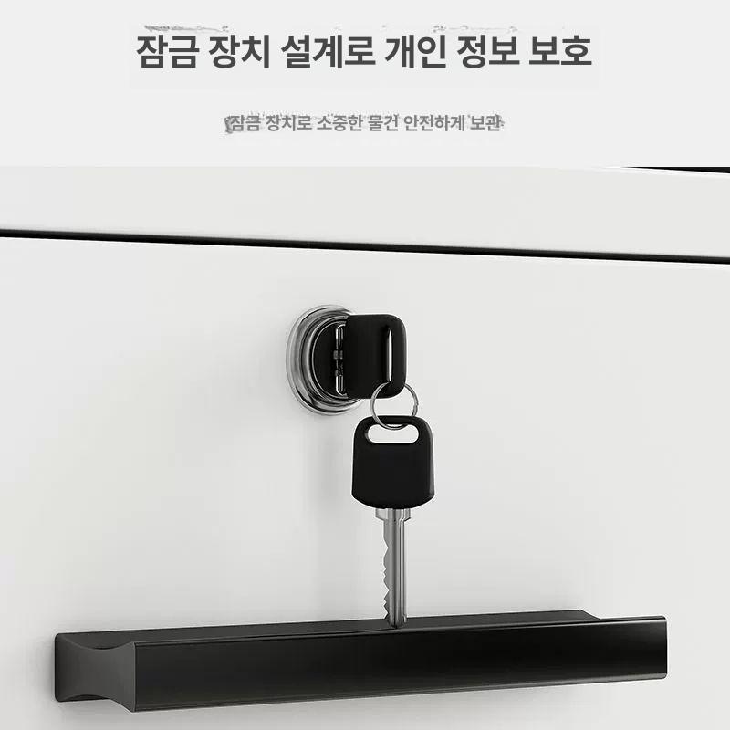 사무실 수납장 서류장 열쇠잠금 캐비넷 월넛 책장 올문장 문서 낮은 사무실가구 컬러 반문장 - 상세 이미지 3