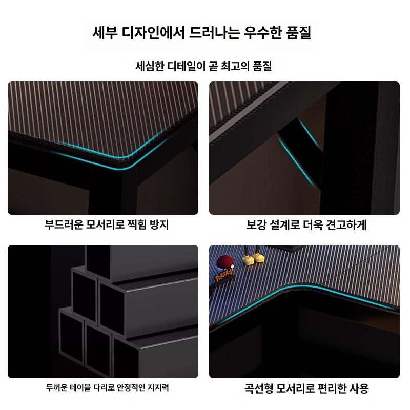 코너형 컴퓨터 데스크 나뭇결 학생 와이드 형 ㄱ자 책상 ㄱ책상 조립식 코너형책상 기역자 이미지 6