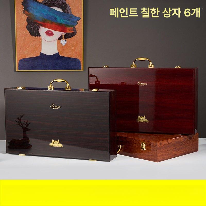와인 케이스 가방 선물용 가죽 위스키 파우치 고급 캐리어 와인잔 보관 휴대용 와인병 - 상세 이미지 3