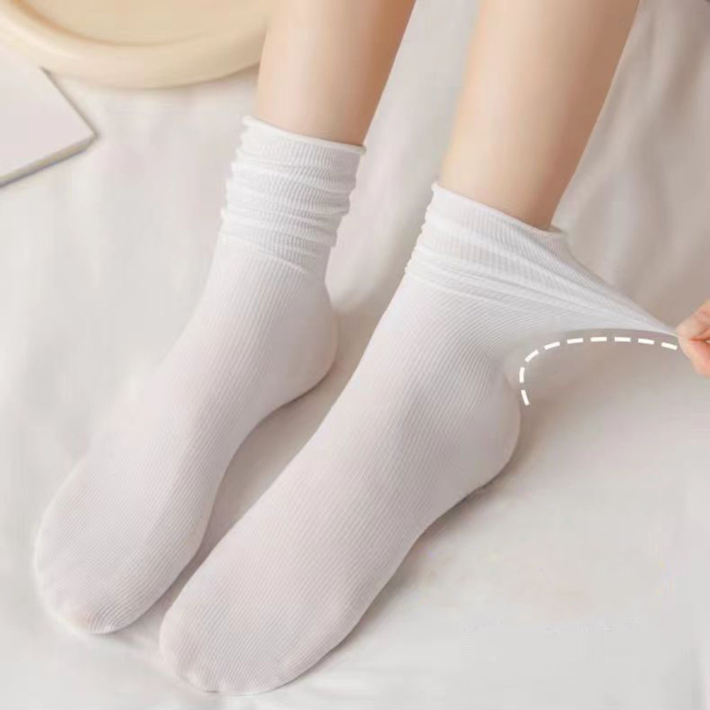 쫀쫀 스타킹 양말 여름 무지 여자 학생 데일리 시스루 삭스 패션 발목 스니커즈 여중생 - 상품 이미지