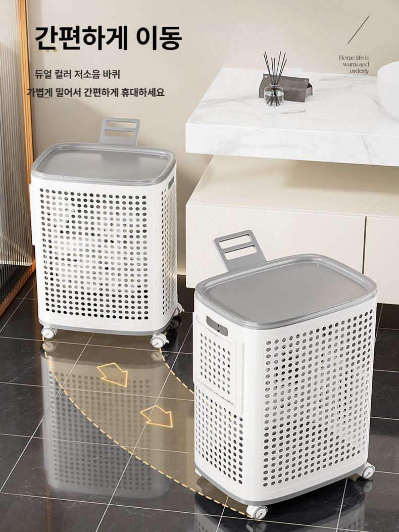 빨래 바구니 대용량 세탁 인형 옷 보관 빨래통 - 상세 이미지 2