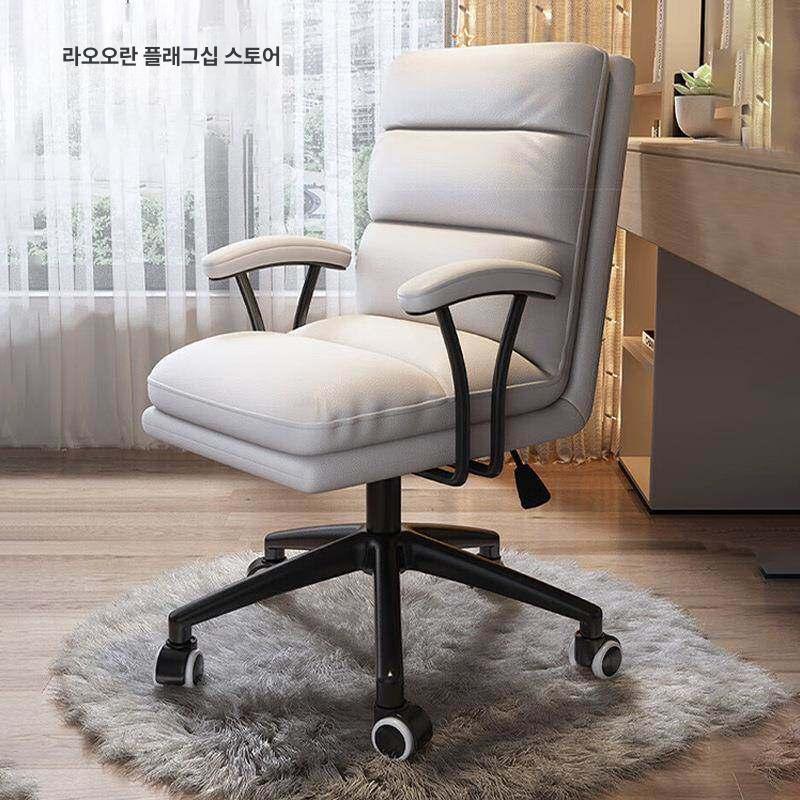 사무용 회전 의자 화이트 컴퓨터 회의실 학생용 연회색 블랙 1단계 라텍스 - 상세 이미지 2