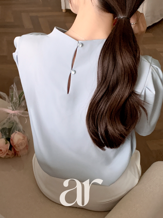 하이넥 드레이프 블라우스 bs8752 이미지 4