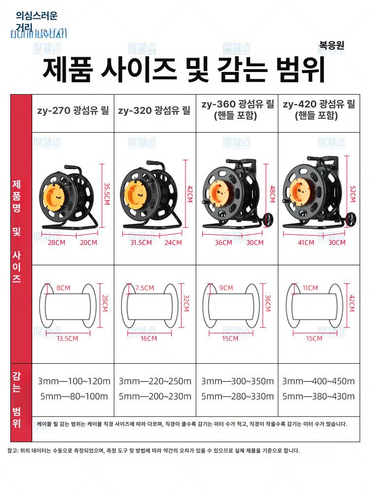 이동식 수동 케이블 풀링기 카트 권취기 감기 릴 드럼 전선감기 소형 중판핸드 다이 광섬유 - 상세 이미지 5
