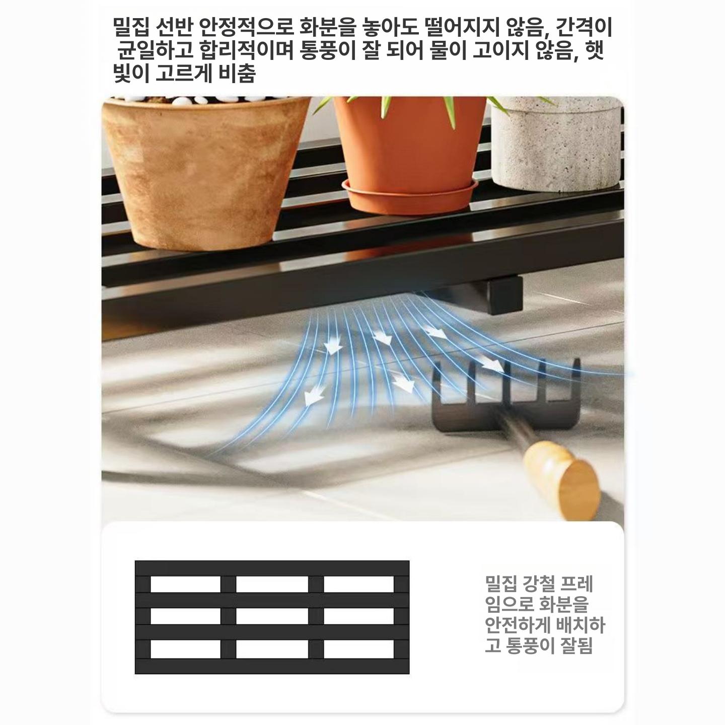화분 진열대 스테인레스 계단식 이동식 선반 스테인리스 스텐 꽃집 꽃 철제 거치대 정리 - 상세 이미지 5