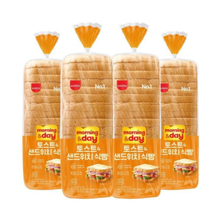 간식 (오티삼립)토스트앤샌드위치 식빵 4봉 768g