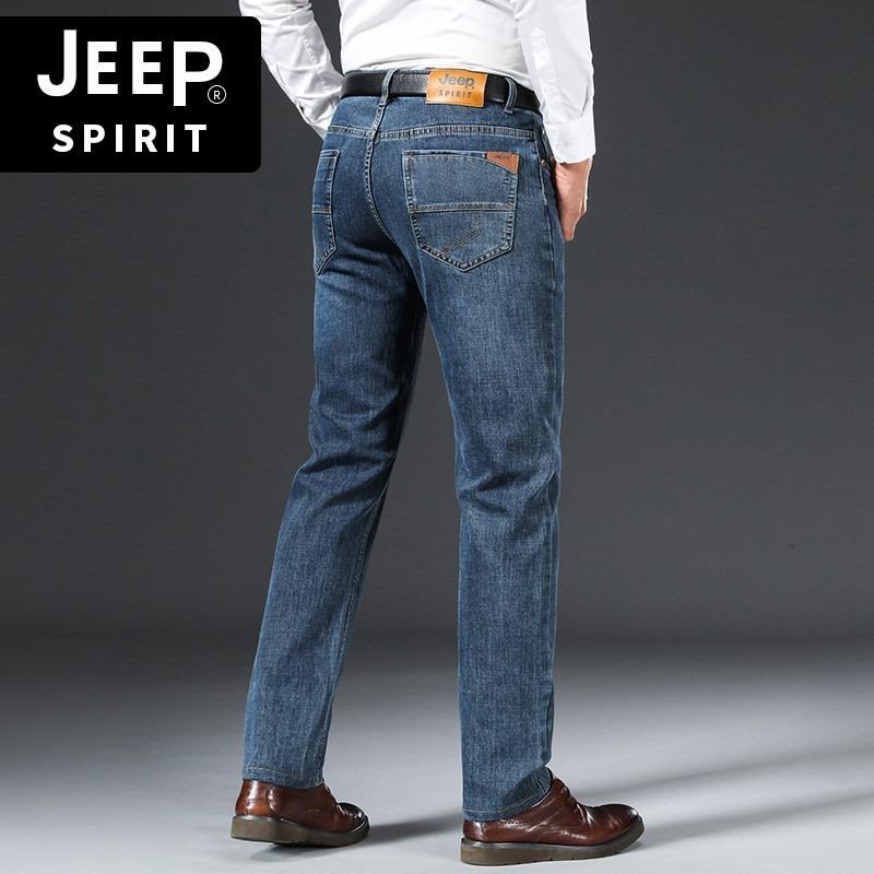 LisCOM Jeep 남성 얇은 청바지 일자 빅사이즈 루즈 스트레이트 플러스 바지 - 상세 이미지 3
