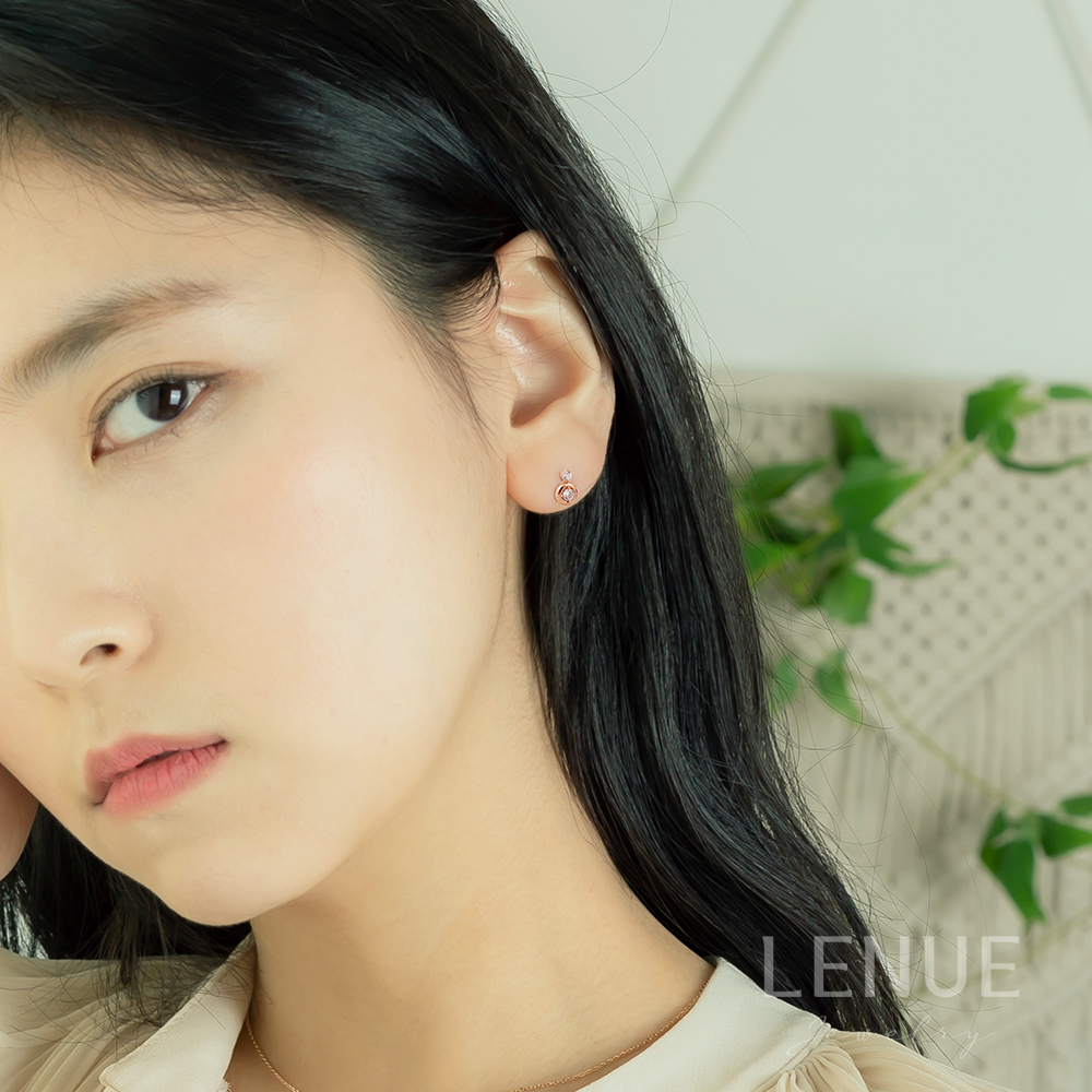 레뉴 스코보 라운드 큐빅 귀걸이 / 14K 골드 데일리 오피스룩 여자친구 아내 생일 선물 이미지 7
