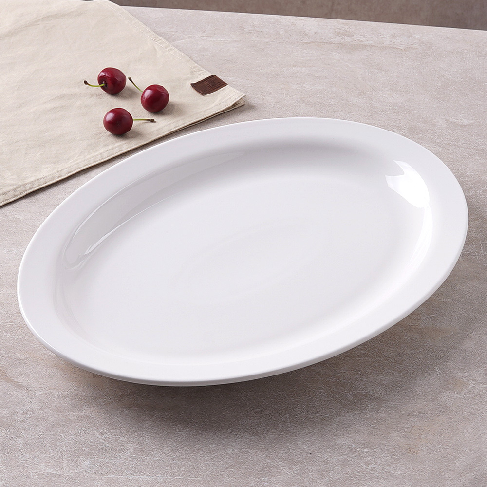 도리스 접시 타원 오벌 파스타 스테이크 카페 디저트 플레이트 36.3cm, 오발 - 상세 이미지 5