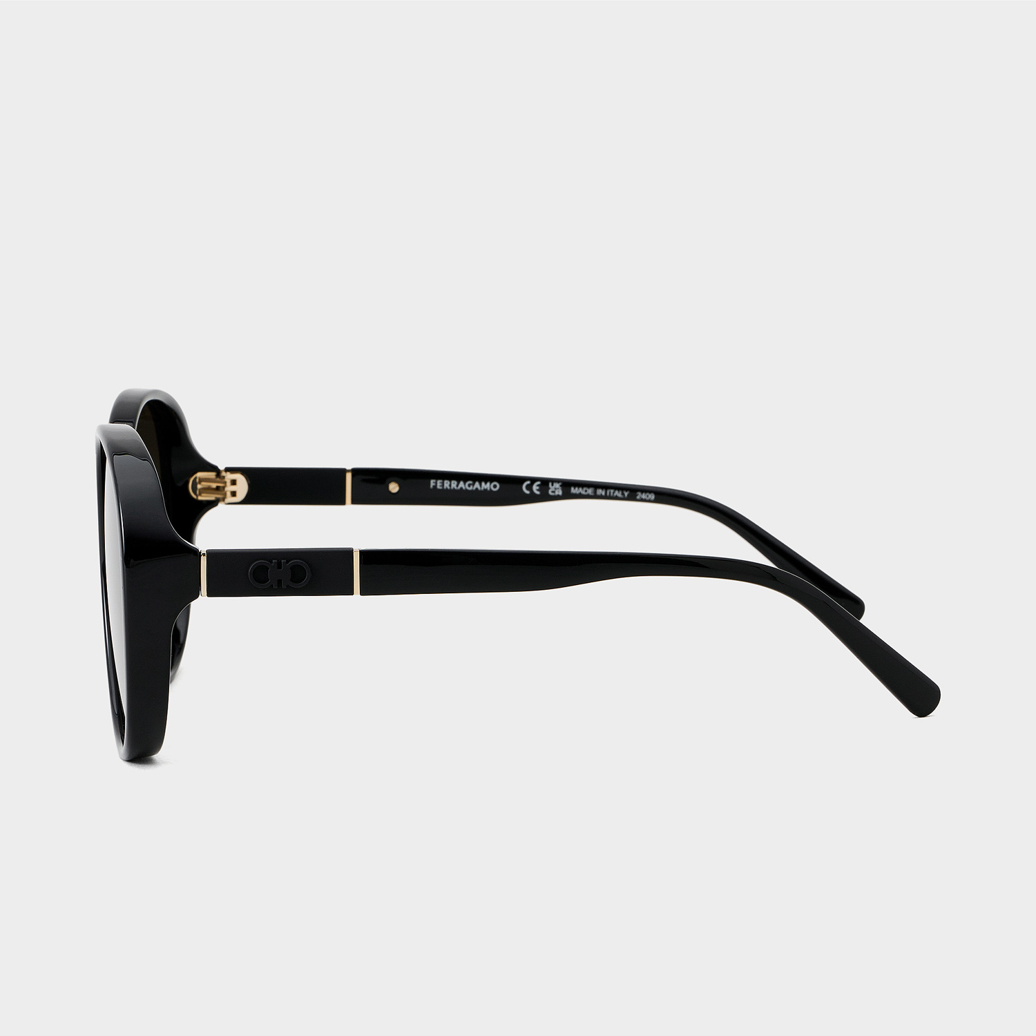 페라가모 선글라스 SF2054SLBK 라운드 오버사이즈 원형 뿔테 명품 FERRAGAMO - 상세 이미지 3