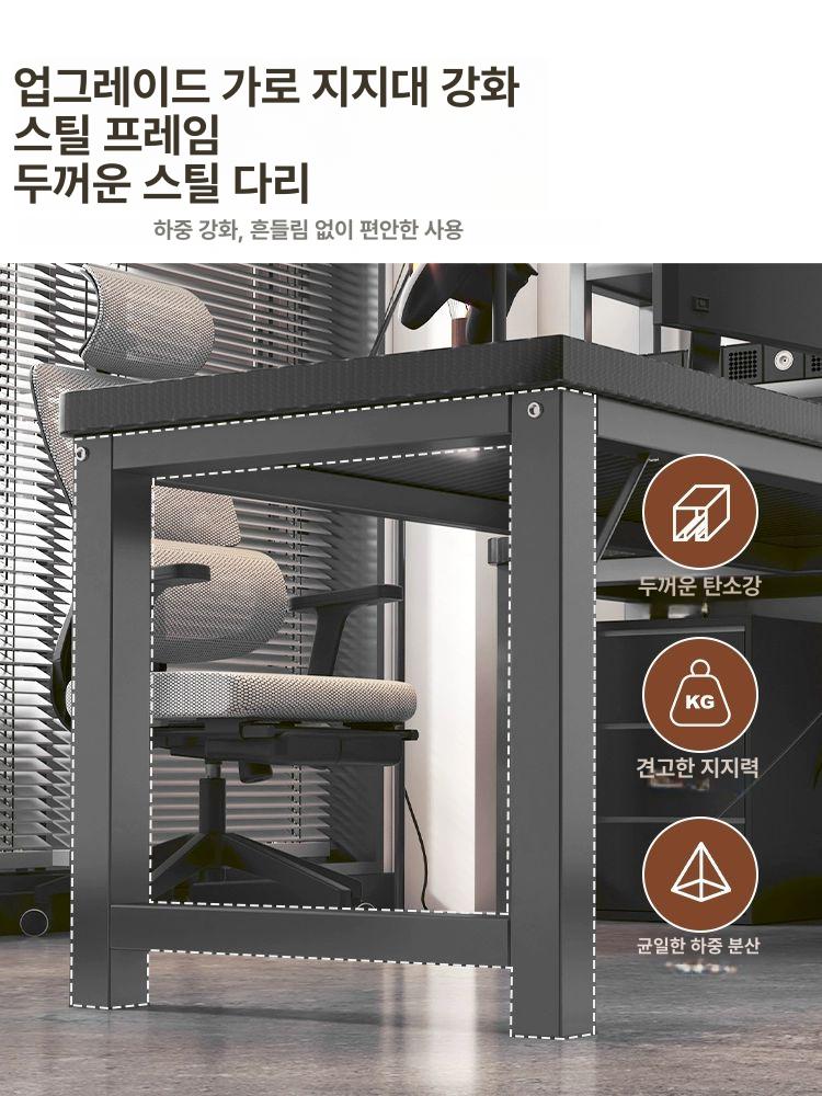 코너 책상 ㄱ자 월넛 코너형 책장 코너책상 게이밍 좌측 우드와일드 서재 사무용 원룸 원목 - 상세 이미지 4