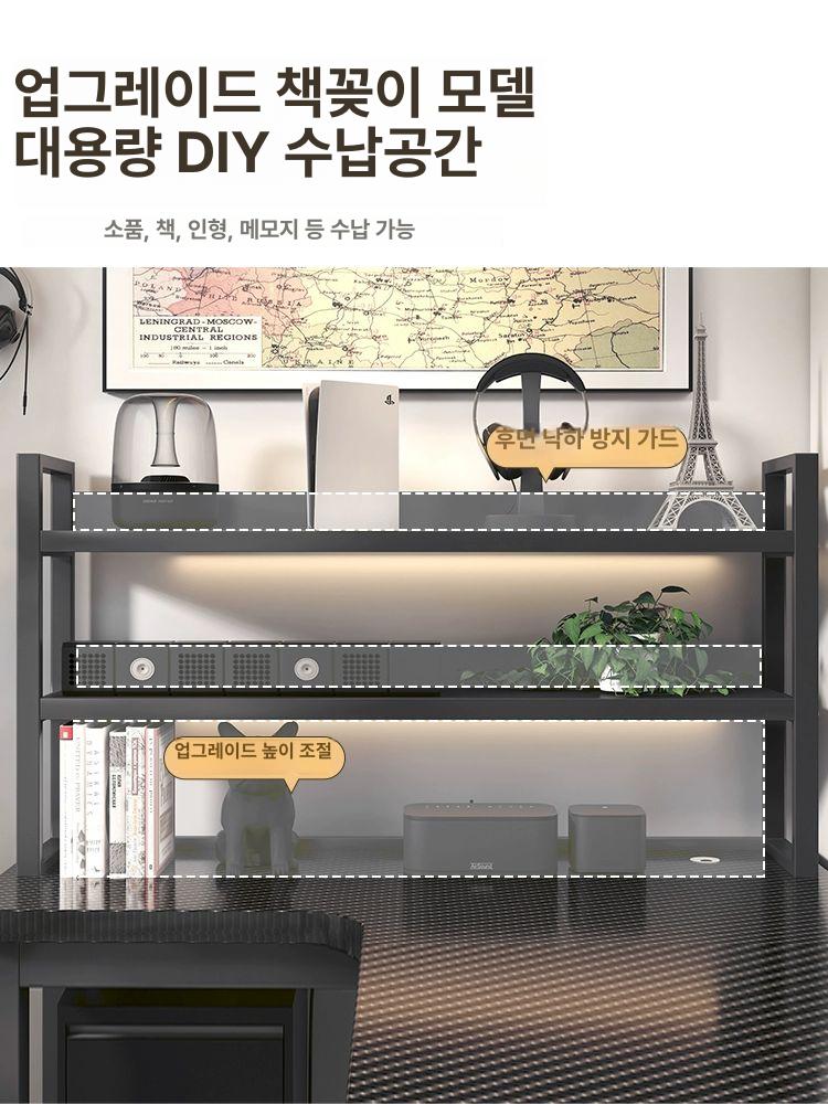 코너 책상 ㄱ자 월넛 코너형 책장 코너책상 게이밍 좌측 우드와일드 서재 사무용 원룸 원목 - 상세 이미지 3