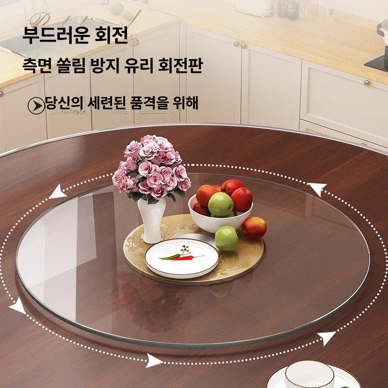 원형 테이블 카페 이동식 의자 상판 접이식 원형식탁 식탁 다이닝 확장형 대형 원탁 식당 - 상세 이미지 4
