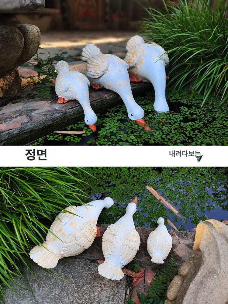마당 오리 조형물 가든 소품 데코 화단 장식 정원꾸미기 공원 장식품 연못 모형 같이 조경 - 상세 이미지 4