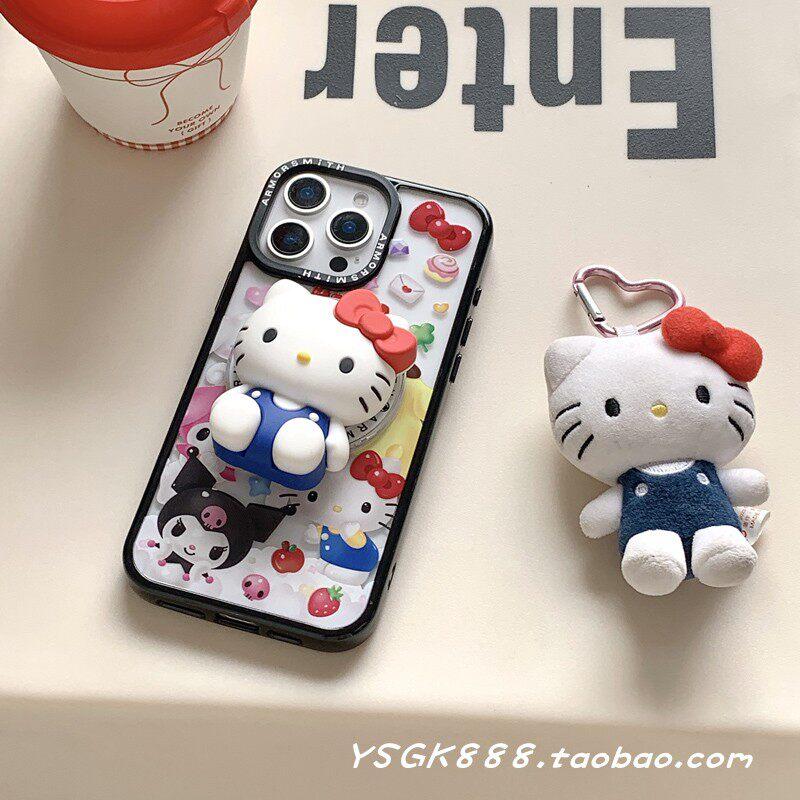 헬로키티 그립톡 휴대폰 거치대 스탠드 3D 인형 에어백 자석 케이스 3D 시나모롤 자석 스탠드 얇은 - 상세 이미지 2