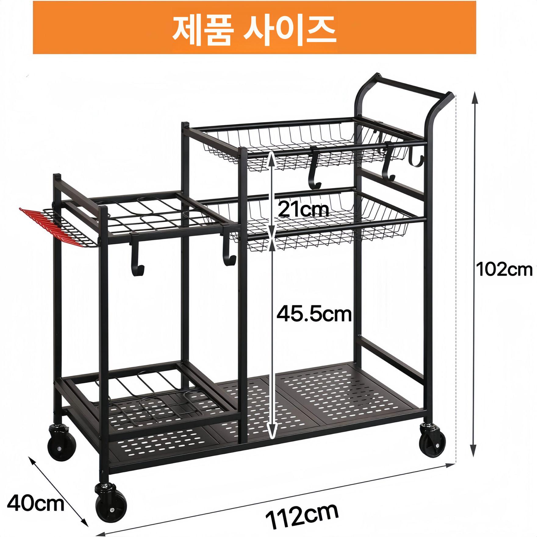 농기구 보관대 철제 정리대 보관함 농기구거치대 갈퀴 선반 넉가래 창고 곡괭이 원예 삽 랙 - 상세 이미지 5