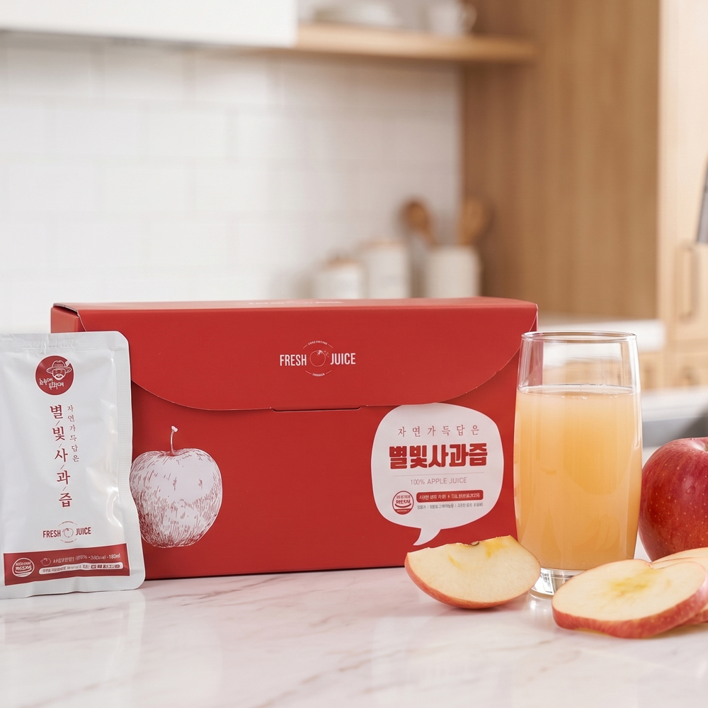 NFC착즙 100% 영천 별빛사과즙 저온 살균 착즙 100ml, 10포, 1개 - 상세 이미지 3