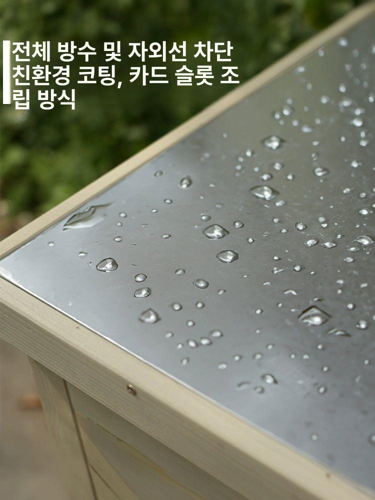 방수 캐비닛 농막 야외 정원 수납 보관함 조립식 간이 창고 우드 보호함 - 상세 이미지 3