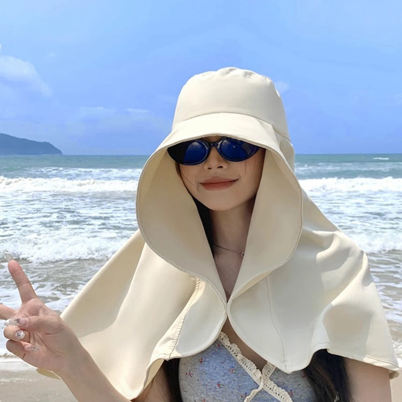 풀커버 숄 선햇 여성 여름 모자 썬캡 햇빛 가리개 풀페이스 자외선 차단 숄선햇 챙모자 - 상품 이미지