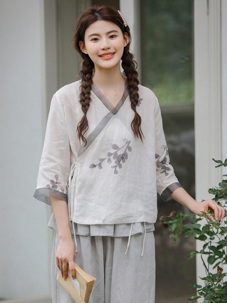 생활한복 상의 저고리 조끼 린넨 단체복 여름 법복 개량한복 절복 삼베 면 - 상세 이미지 3