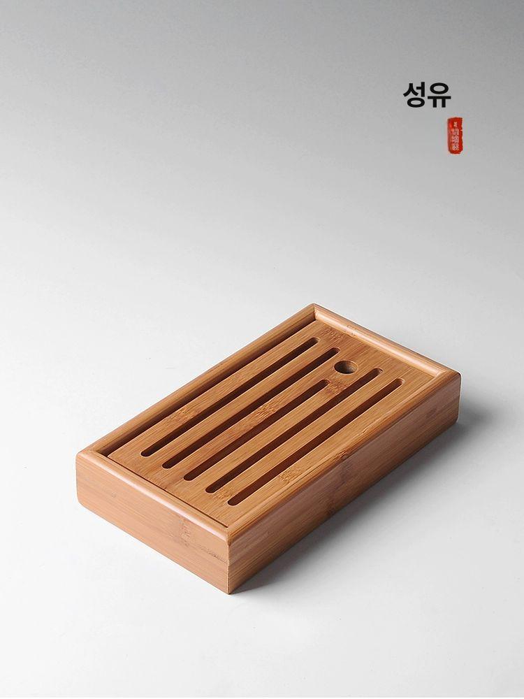 원목 차판 다도 대형 사케 고급 대나무 우드 차탁 전통 받침대 다도판 쟁반 퇴수기 단단한 - 상세 이미지 2