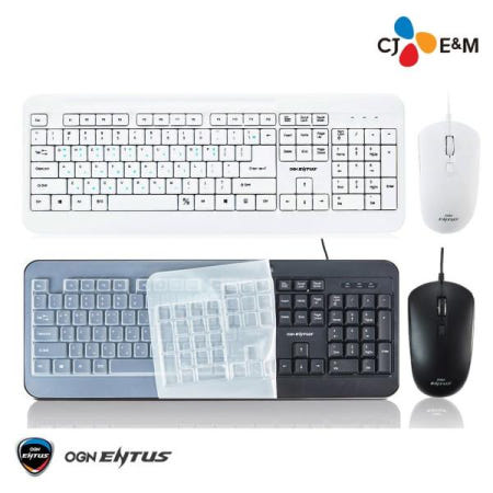 키보드마우스 유선 ENM 키스킨포함 CJ OGN-KM10 세트