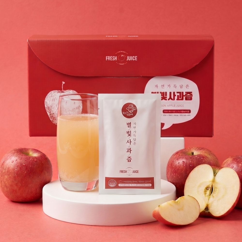 NFC착즙 100% 영천 별빛사과즙 저온 살균 착즙 100ml, 10포, 1개 - 상세 이미지 2