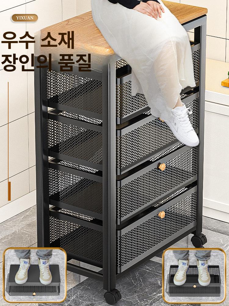 바퀴 트롤리 다층 정리함 욕실 다용도 캐스터 서랍 수납랙 수납선반 수납카트 보관함 - 상세 이미지 2