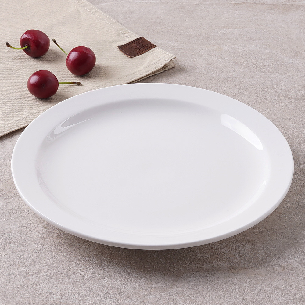 도리스 접시 타원 오벌 파스타 스테이크 카페 디저트 플레이트 20.5cm, 원형 - 상세 이미지 5
