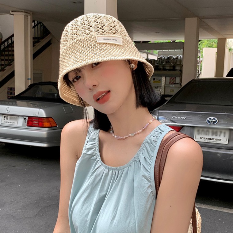 유알 버킷햇 벙거지모자 여름 햇빛 차단 라피아 햇 사파리 매쉬 산책 데일리 - 상품 이미지