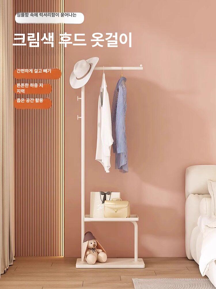철제 코트랙 옷걸이대 블랙 대리석받침대 북유럽 스탠딩 높은 좁은 현관 원룸 가벼운 거실 - 상세 이미지 2