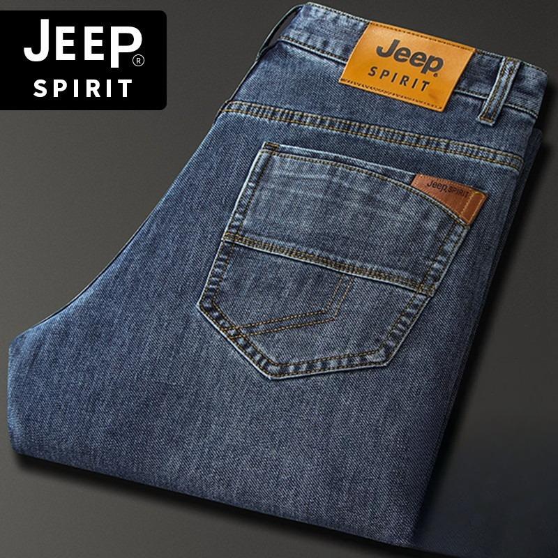 LisCOM Jeep 남성 얇은 청바지 일자 빅사이즈 루즈 스트레이트 플러스 바지 - 상세 이미지 2