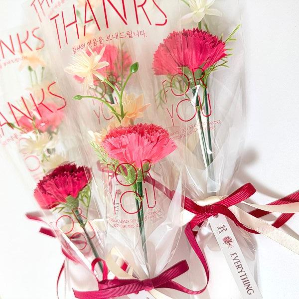 이벤트 꽃 한송이 비누 카네이션 어버이날 스승의날 선물 플라워 소품 축하 꽃포장 레드