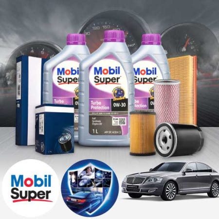 [자체제작]쌍용 체어맨W(H)(08~) v8 5000 가솔린 모빌 슈퍼 0W30 합성엔진오일 필터세트