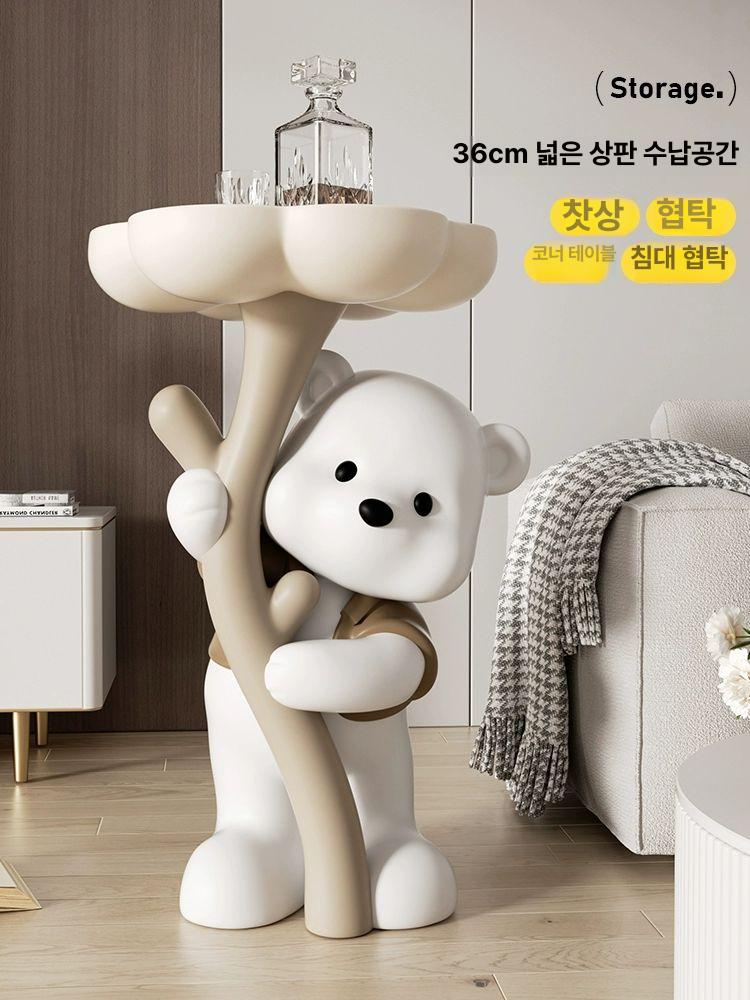 곰돌이트레이 인테리어 오브제 거실 트레이 장식 소품 차키보관함 곰 현관 열쇠 차키트레이 - 상세 이미지 5