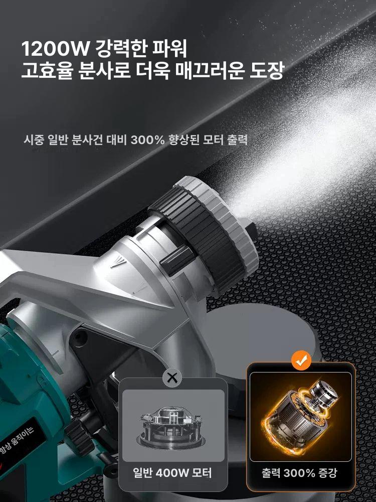 페인트건 전기 스프레이건 분사기 페인트 도색 유성 충전 후끼 도장기 무선 분무기 자동 건 - 상세 이미지 3