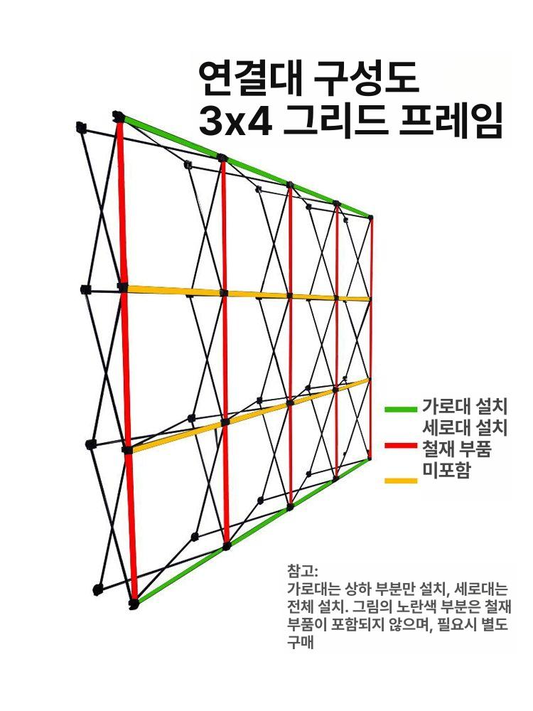 팝업배너 백월 거치대 전시회 휴대용 박람회 홍보부스 케이블 배너 배경 지지대 - 상세 이미지 5