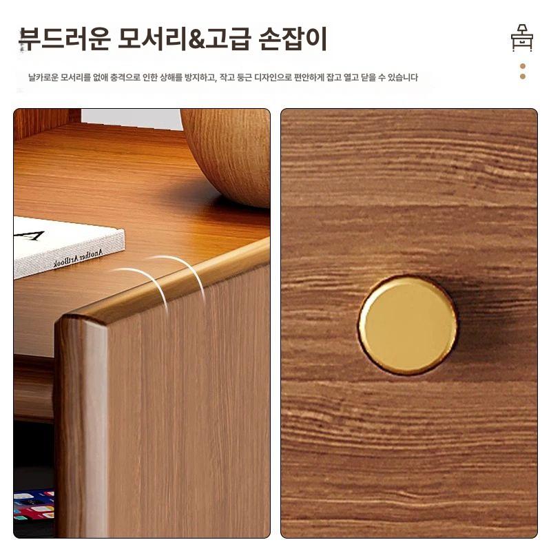 원목 협탁 사이드 틈새 안방 테이블 침대옆 슬림 미니 원목협탁 수납 틈새협탁 수납장 침실 - 상세 이미지 4