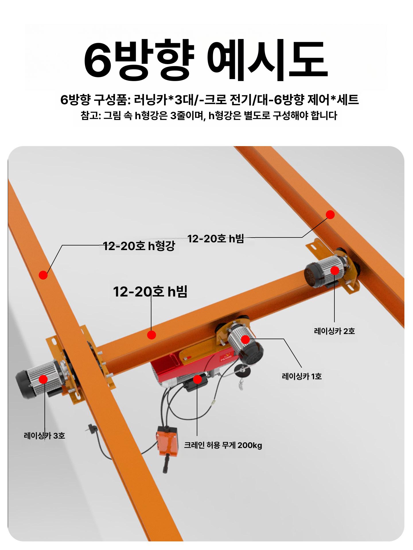 이동식 크레인 호이스트 소형 이동식크레인 운반기 화물 공장 윈치 도르래 겐트리 전동 - 상세 이미지 4
