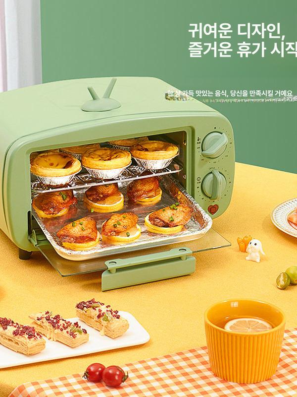 미니오븐 그릴 홈베이킹 크림색 오븐 에어프라이어 전기오븐 슈링클스 전자레인지 렌지 토스터 - 상세 이미지 4