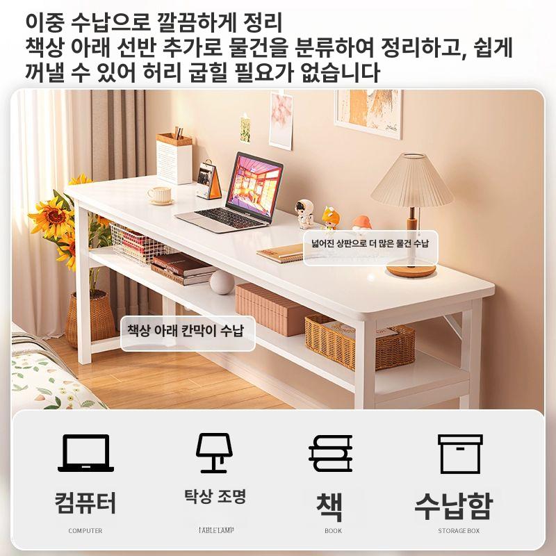 장테이블 긴책상 베란다 테이블 인테리어 거실 탁자 오크 단층 - 상세 이미지 3