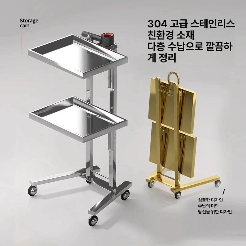미용실 트레이웨건 이동식 카트 헤어샵 바버샵 선반 미용 네일샵 수납 정리대 업소용 서랍 - 상세 이미지 4