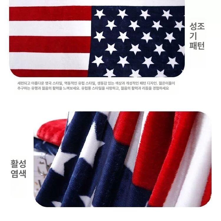 대형 담요 블랭킷 인테리어 소품 미국 영국 국기 디자인 이불 극세사 다용도 - 상세 이미지 4