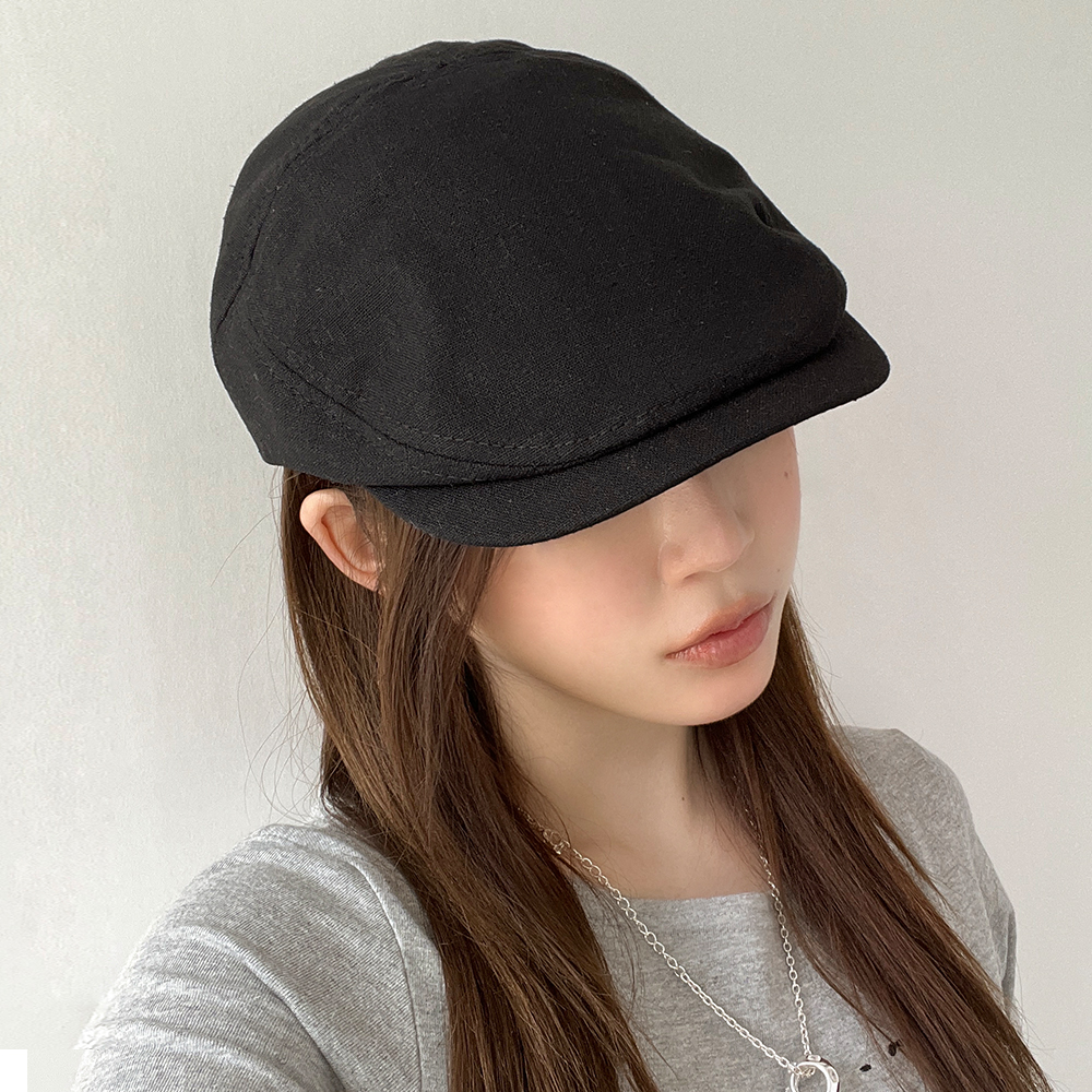 린넨 패턴 헌팅캡 봄 여름 베레모 팔각모자 - 상품 이미지