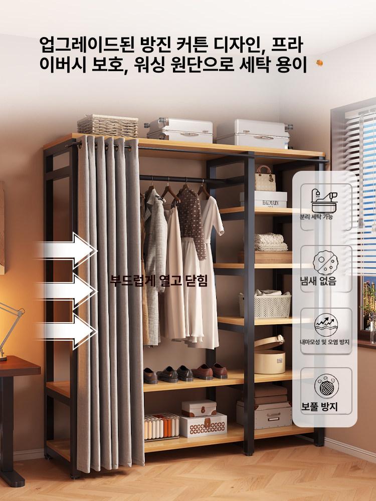 조립식 옷장 선반 튼튼한 폭 옷걸이 드레스룸 행거장 코너 간이 미니 시스템행거 시스템 - 상세 이미지 5