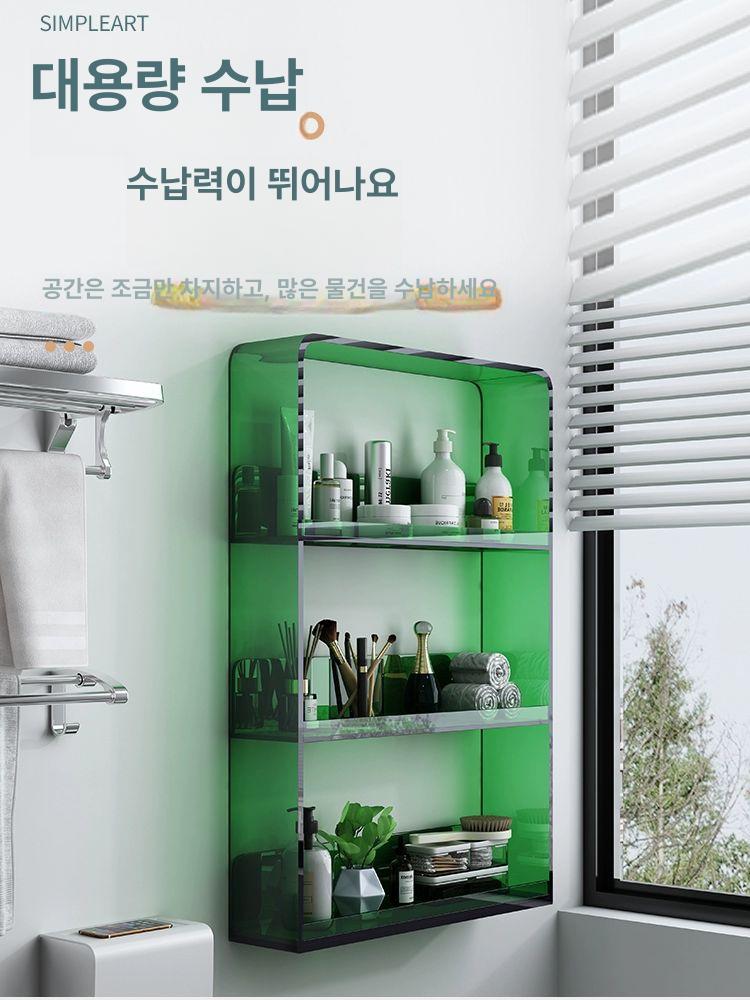 선반장 무타공 화장실 상부장 컬러 벽부착 벽선반 일출 세면대 선반 수건 화장실선반장 - 상세 이미지 3